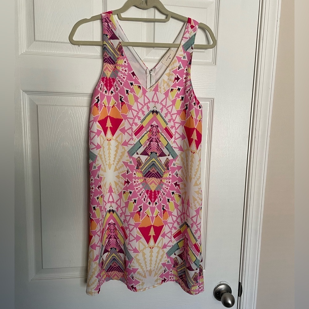 Everly Women’s Size S Colorful Geometric Print Sleeveless Dress